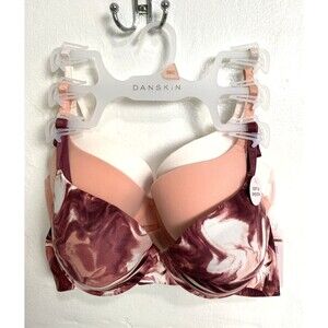 Danskin Push Up Bra Size 38C Marble Salmon Beige 3 Pack Adjustable Straps